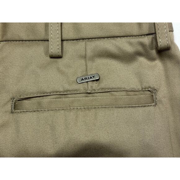Ariat Men's Performance Khaki Flat Front Chino Pants - Size 36x34 (38x33.5) - Picture 3 of 6